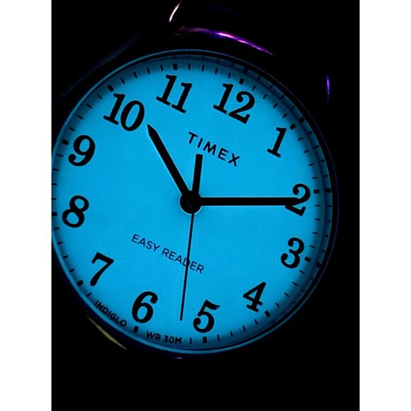 Timex Women's Watch TW2V94800 Quartz Indiglo White Dial Black Leather Strap 30mm - Picture 7 of 14